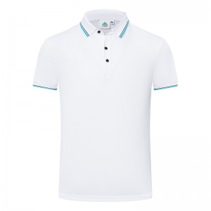 Women men summer workwear custom cotton polo shirt lapel embroidery print short sleeve tshirt