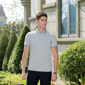 Men lapel polo shirt short sleeve workwear golf casual school uniforms custom print embroidery tshirt