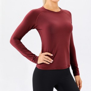 Professional Factory for Gym Ombre Long Sleeve Sweatshirts Gradient Women Sports Yoga Crop Top