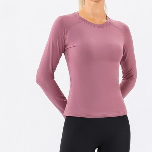 Professional Factory for Gym Ombre Long Sleeve Sweatshirts Gradient Women Sports Yoga Crop Top
