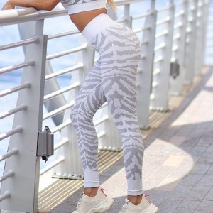 Women seamless leggings stripe printed butt lifting yoga gym fitness pants – Seamless | Activewear