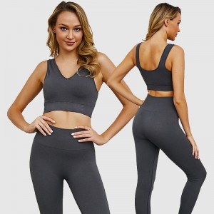 Women seamless yoga wear set fitness sports bra workout leggings 2 pcs – Seamless | Activewear