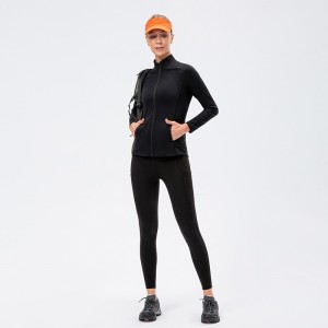 Women custom zip outdoor training coat work out long sleeve sports fitness gym yoga running jacket