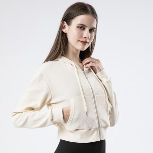 Factory Price China Custom Women Fashion Crop Top Hoodies Fleece Terry Sweatshirts Long Sleeve Hoodies