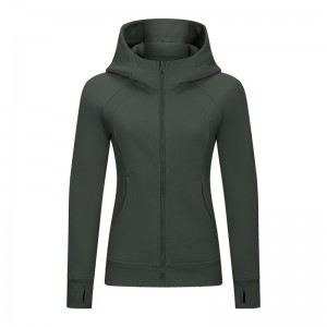 Hoodies | Women winter zip hoodie casual coats finger hole sports jackets outdoor activewear