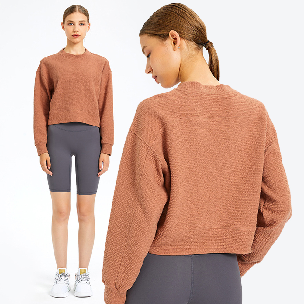 China Wholesale Ultralight Down Jacket Suppliers Manufacturers - Custom streetwear women pullover plain crewneck tops fitness gym wear sports yoga sweatshirt – Omi