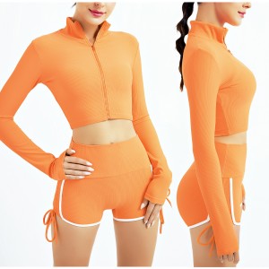High Quality China New Running Sports Seamless Yoga Suit Fitness Tight Yoga Shorts Set