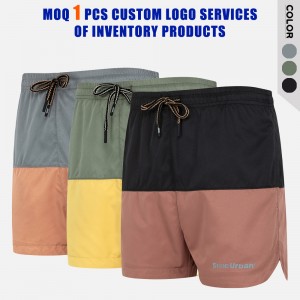 Casual Shorts | Mens fashion patchwork pants color blocked activewear workout running shorts