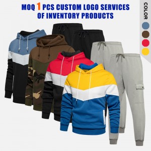 Tracksutis | Custom Men Color Blocked Sportswear Set Jogging Hoodies Running Pants Sweatsuits