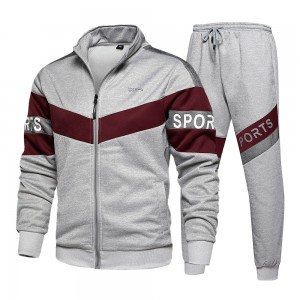 Tracksuits | Men high quality activewear color blocked sportswear jogger pants zip sweatsuits