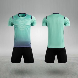 Custom football suit outdoor training team wear colorblock short sleeve t shirt soccer uniforms
