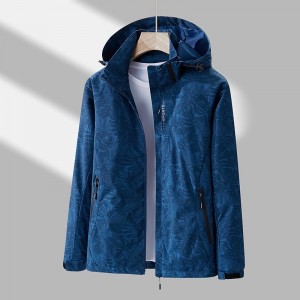 Men women outdoor softshell jackets lightweight custom outerwear full zip hooded windbreaker coat