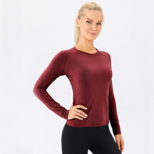 Professional Factory for Custom Women′s Long Sleeve T Shirt Workout Top Tight Yoga Tops Wholesale Gym Sports Sweatshirt