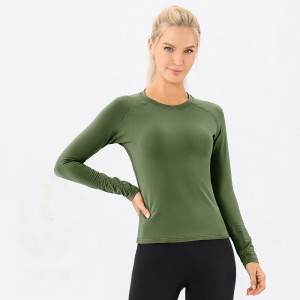 Women fall winter warm sports long sleeve stretch slim fit running top tracking sweatshirts