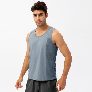 Men summer sports tank top loose tshirts breathable quick dry fitness running sleeveless tshirts