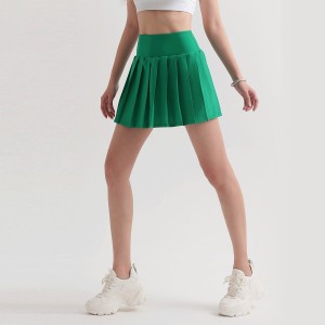 Women tennis skirts pleated high waist inner pocket one-piece fitness running badminton short skirt