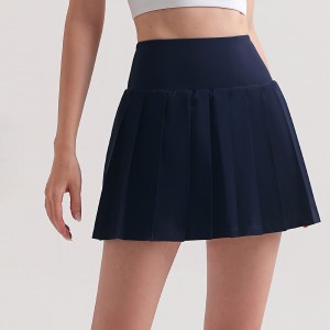 Women tennis skirts pleated high waist inner pocket one-piece fitness running badminton short skirt