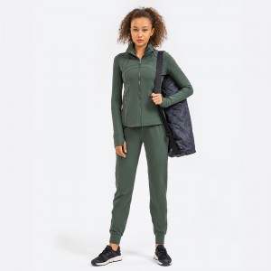 Women’s yogs coats full zip up running long sleeve thumb holes jacket – Sports Jackets | Sportswear