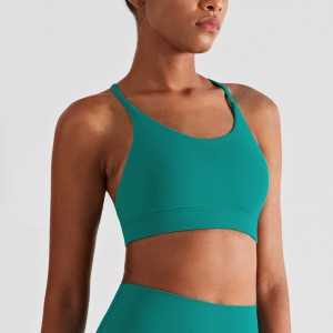 Women halter sports bra u neck triangle straps back fashion sexy workout running underwear