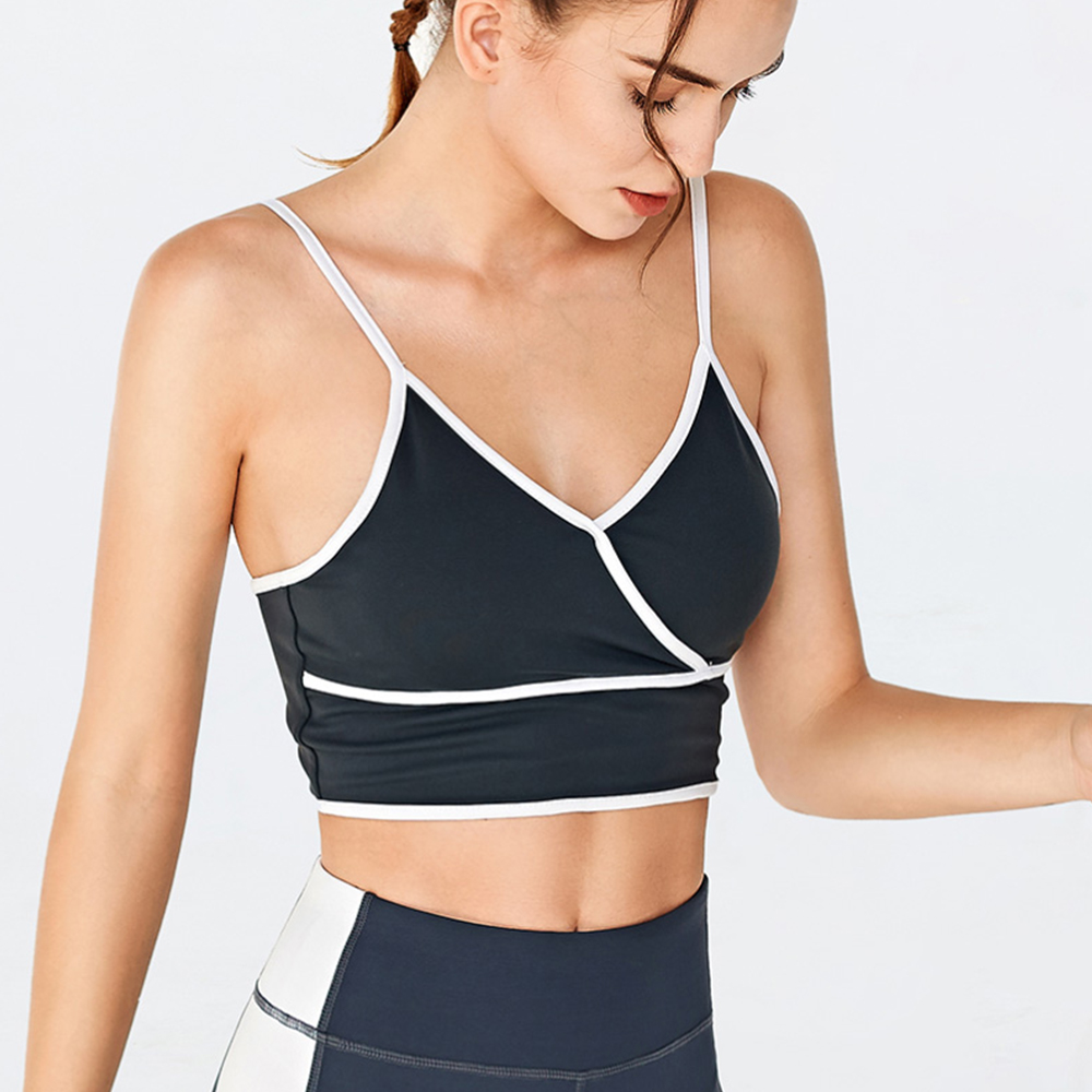 Factory wholesale Recycled Nylon Yoga Leggings - Newly design high quality gym fitness yoga wear apparel v neck sports yoga bra – Omi