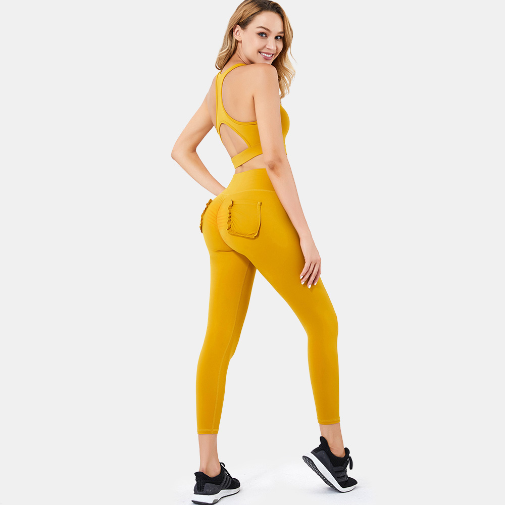 PriceList for Eco Friendly Yoga Pants - Women nude feeling squat proof sports pockets leggings activewear gym bra panty set – Omi