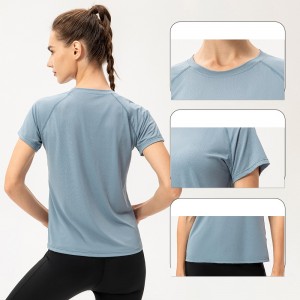 Women loose casual sport short sleeve tshirt breathable quick dry running training mesh t-shirts