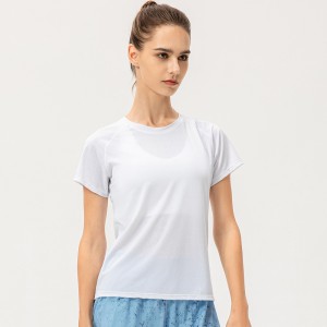 Women loose casual sport short sleeve tshirt breathable quick dry running training mesh t-shirts