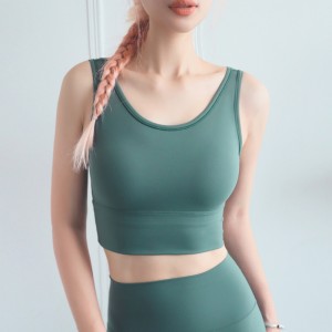 Womens sports bra manufacturer high neck yoga workout running tank top U back fitness underwear
