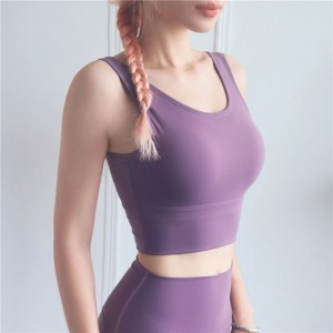 Womens sports bra manufacturer high neck yoga workout running tank top U back fitness underwear