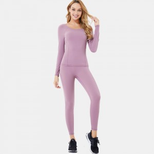 Women exercise apparel suit long sleeve fitness yoga clothing sport gym wear set