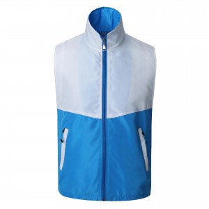 Men women supermarket overalls color block zip vest custom logo coat volunteer sleeveless jackets