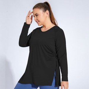 Oversized fitness sportswear hooded long sleeve yoga breathable active hoodies running t-shirt