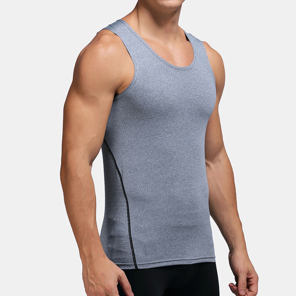 China Wholesale Polyester Spandex Sportswear Suppliers Manufacturers Men’s Custom Muscle Gym Workout Shirt Bodybuilding Sport Running Tank Tops – Omi