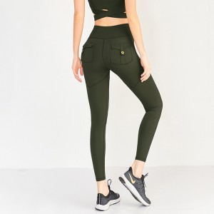 Custom amazon hot sell back pockets high waist butt lift running fitness yoga pants leggings for women