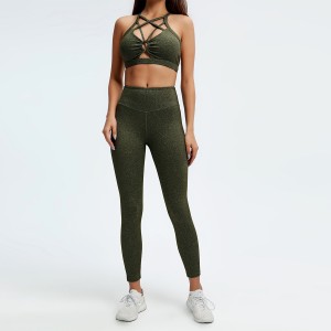 Women Sexy Activewear Sports Bra Top And High Waisted Workout Leggings Yoga Set