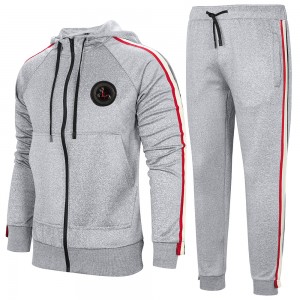 Men’s 2 pcs track suits long sleeve sports suits customized running tracksuits