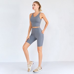 Manufacturer fitness clothing workout gym sports top custom shorts summer yoga set