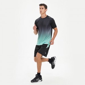Men running sportswear short sleeve t shirt quick dry shorts football training soccer uniforms