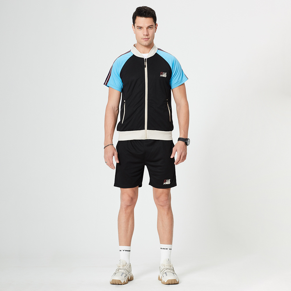 China Wholesale Quality Jacket Pricelist Factory Custom short sleeve jacket summer shorts set 2021 men mesh tracksuit sweat suit – Omi