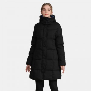 Women’s colorblock padded long jacket hooded full zip up quilted jackets – Coats | Outdoor wear