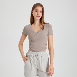 Cheap price Women Custom Basic Short Sleeve Scoop Neck Gym Crop Top T Shirt
