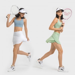 Women new outdoor sportswear casual 2 in 1 active pantskirts inner pockets running tennis skirts