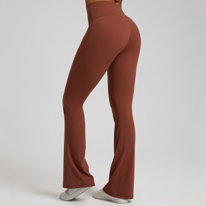 Women recycled yoga wide leg pants high rise bell-bottoms butt lift workout fitness leggings