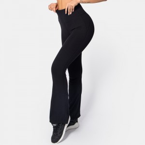 Womens sports workout pants high waisted fitness butt lift yoga leggings wide-legged pants