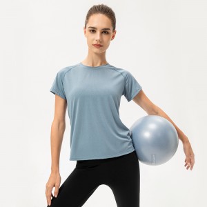 OEM China New Solid Skin-Friendly Loose and Breathable Running Women Sports Blouse T-Shirt