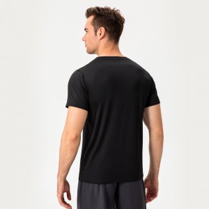 Men recycled RPET polyester sports short sleeve quick dry breathable loose running fitness t shirts
