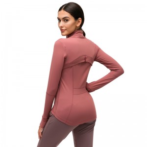 Custom plus size activewear running sports long sleeve gym coat women full zipper yoga jacket