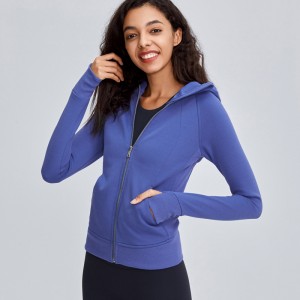 Women winter sports jacket yoga fitness activewear full zip long sleeve hoodies sweatshirts