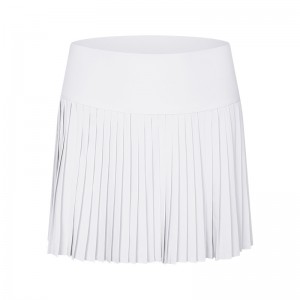 Women cool stretch high rise tummy control fashion pleated skirt 2 in 1 tennis shorts with pocket