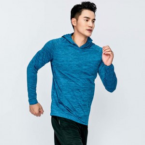 Custom amazon hot men polyester long sleeve hooded sweatshirts light weight sports running fitness hoodies